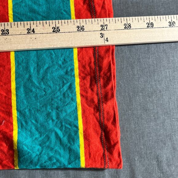 Vintage Guess Shirt Mens Medium‎ Blue Orange Striped Short Sleeve Crew Neck Y2K - Picture 8 of 9